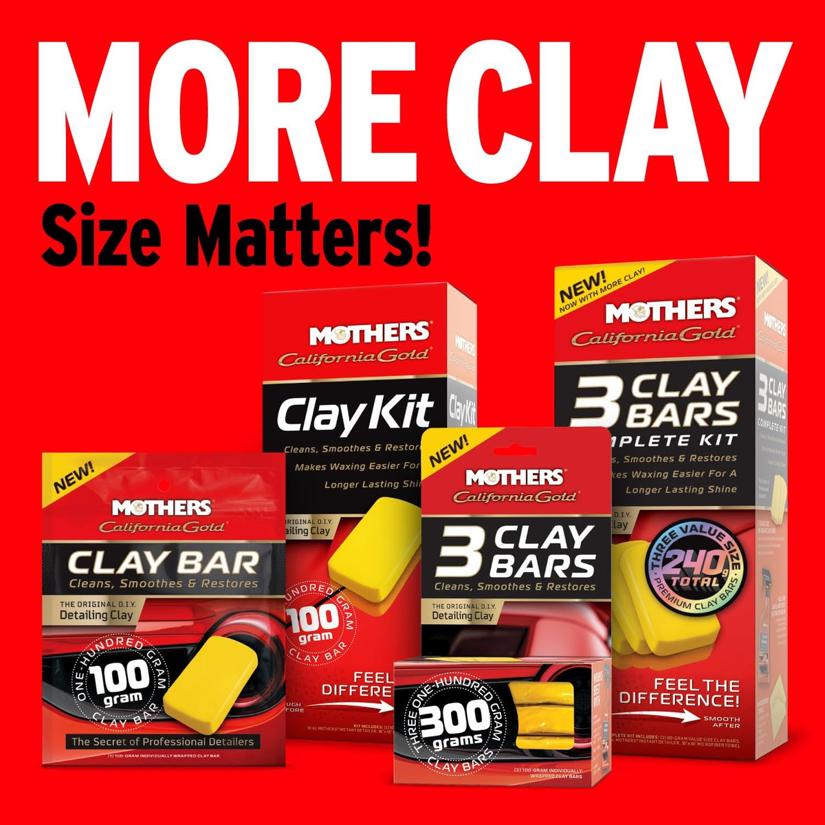 Mothers 07243 California Gold Deluxe Clay Bar Kit