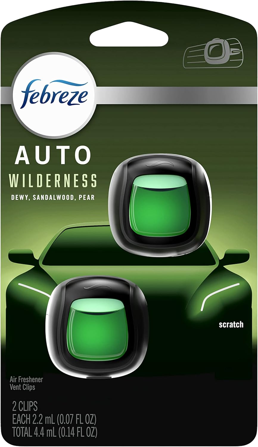 Febreze Car Vent Clips Air Freshener Smoke Odor Eliminator, Citrus Scent 2 Pack