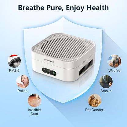 Air Purifiers for Home 600 Sq.Ft, TDBYWAE H13 True HEPA Air Purifier with USB Cable for Pets Dust Dander Pollen Odor Smoke, Small Portable Air Purifier for Bedroom Office Desktop Car RV