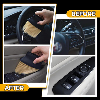 4PCS Car Detailing Brush Kit - Ultra Soft Boars Hair Car Interior Detailing Brushes, Includes 4 Different Brushes, Multi-use for Cleaning Interior or Exterior - Perfect Car Accessory Gift