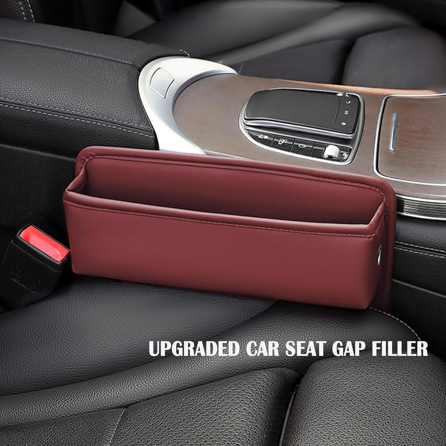Car Seat Gap Filler 2 pack Car Gap Filler Seat Organizer Front Seat Leather Car Accessories for Women Men, Car Essentials for SUV Truck, Adjustable Seat Gap Filler Organizer (Black 2 pack)