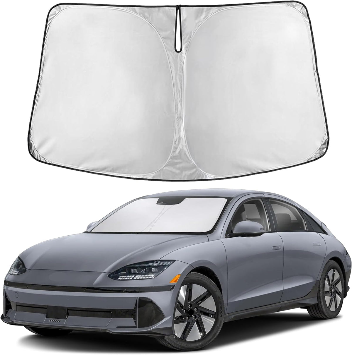 EcoNour Car Windshield Sun Shade | 2025 Upgraded Innovative No-Light-Pass Technology for Maximum Coverage | Foldable Sun Shade Keeps Your Vehicle Cool | Must-Have Car Accessories | Small (59" x 29") - Colors H