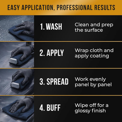 Nano Bond Ceramic Coating for Cars - 80% SiO2 Formula, Hydrophobic Paint Protection, UV & Corrosion Resistant for Glass, Wheels & Plastic, Easy Application, Car Detailing Kit, 30ml