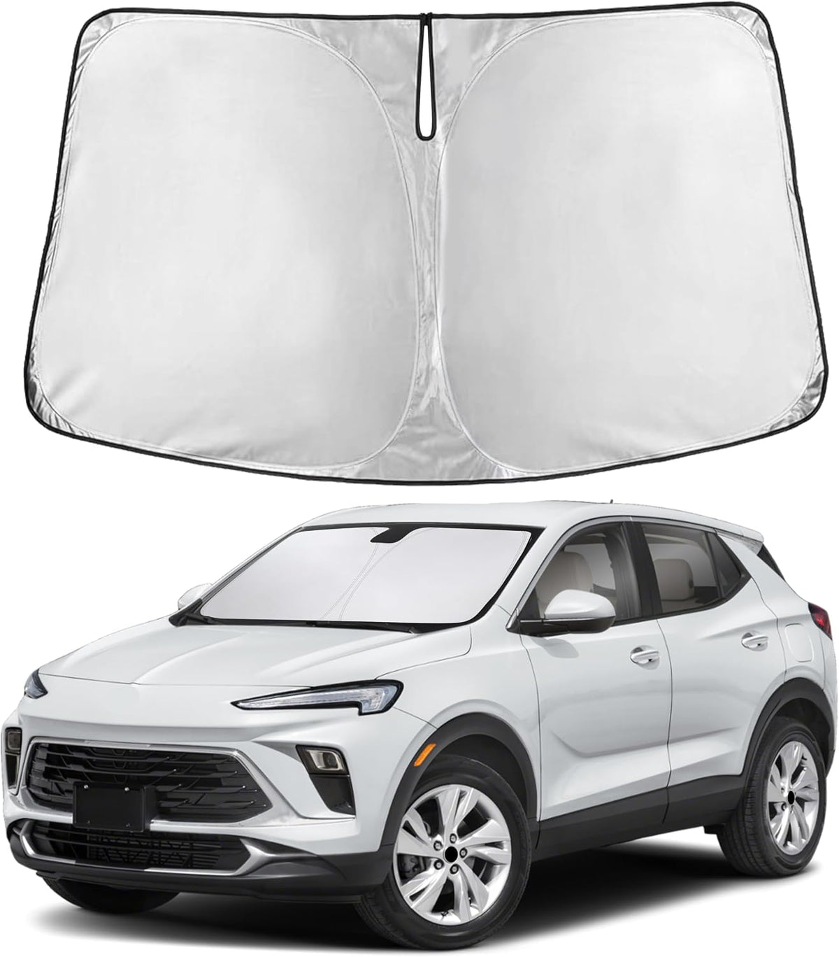 EcoNour Car Windshield Sun Shade | 2025 Upgraded Innovative No-Light-Pass Technology for Maximum Coverage | Foldable Sun Shade Keeps Your Vehicle Cool | Must-Have Car Accessories | Small (59" x 29") - Colors F