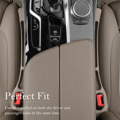 Car Seat Gap Filler 2-Pack, Universal Car Seat Gap Filler Organizer, Seat Gap Plug – Fills Gap Between Seat & Console, Drop-Proof Guard for Phones, Keys & Cards, Fits Cars, SUVs, Trucks, Black