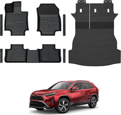 Floor Mats for Toyota Sienna 2021-2026, All Weather Floor Mats Lower Trunk Cargo Liner Accessories, Full Coverage Set (Fit 8-Seat with Spare Tire)