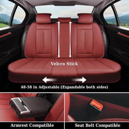 Coverado Seat Covers Full Set, Black Seat Covers for Cars 5 Seats, Car Seat Protector, Waterproof Nappa Leather Car Seat Cushion, Front and Rear Car Seat Cover Fit for Most Sedans SUV Pick-up Truck - Colors A