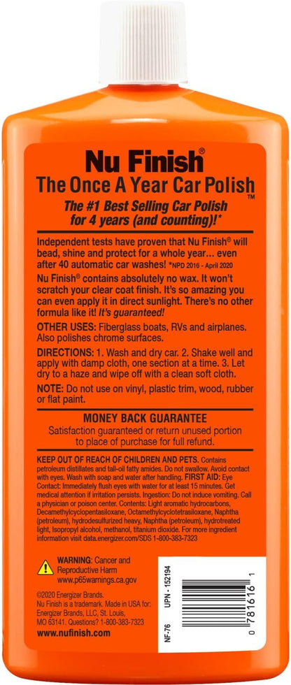 Nu Finish The Once A Year Car Polish Liquid - 16 OZ