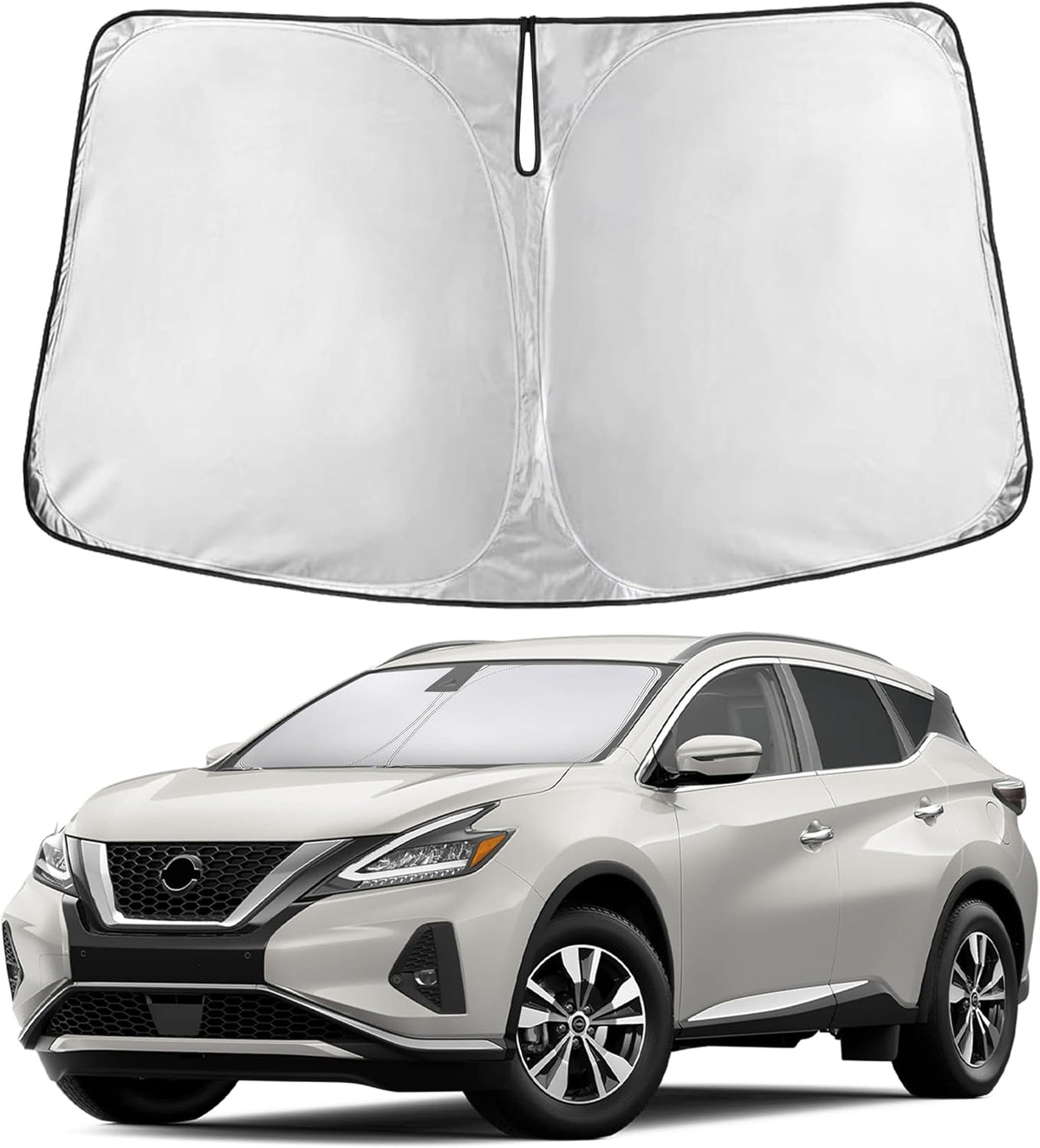 EcoNour Car Windshield Sun Shade | 2025 Upgraded Innovative No-Light-Pass Technology for Maximum Coverage | Foldable Sun Shade Keeps Your Vehicle Cool | Must-Have Car Accessories | Small (59" x 29") - Colors B