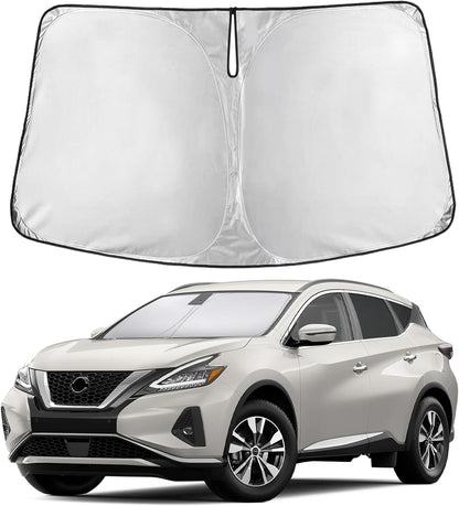 EcoNour Car Windshield Sun Shade | 2025 Upgraded Innovative No-Light-Pass Technology for Maximum Coverage | Foldable Sun Shade Keeps Your Vehicle Cool | Must-Have Car Accessories | Small (59" x 29") - Colors B