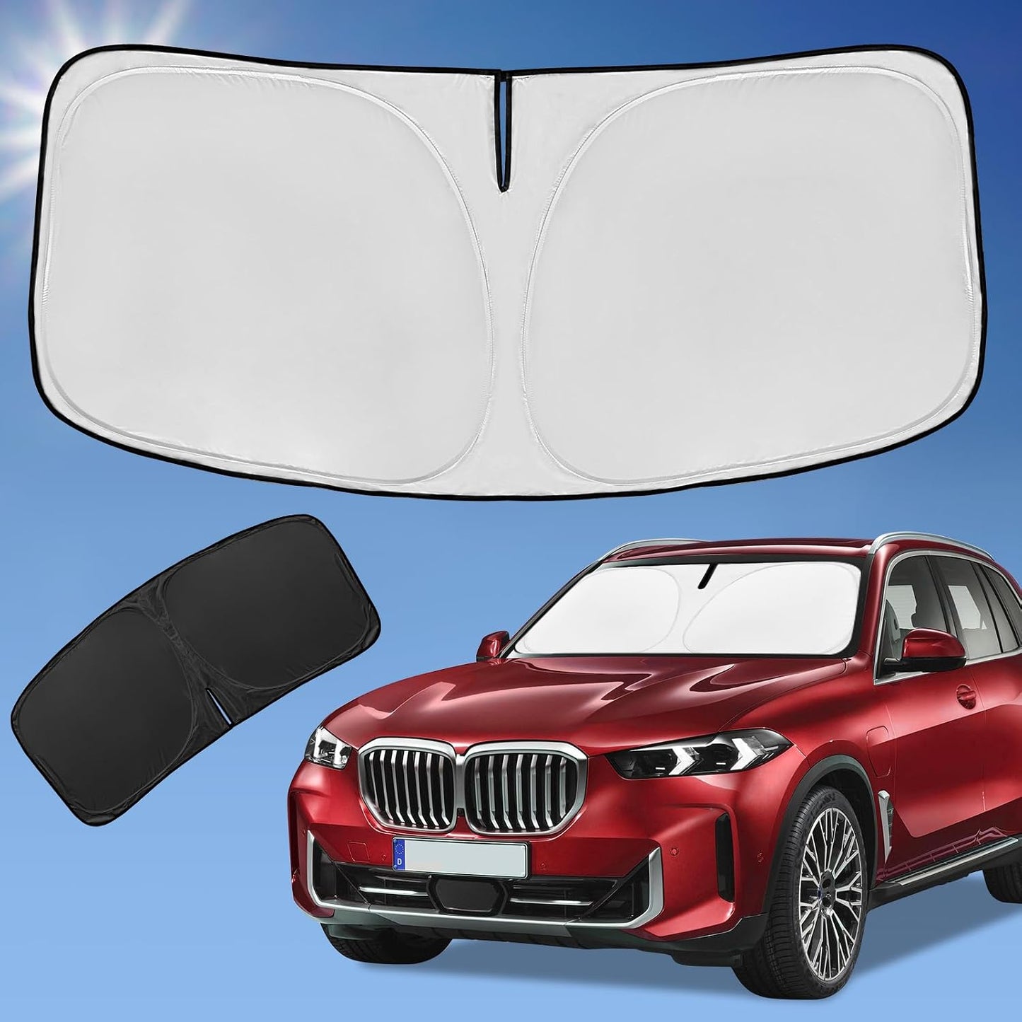 for Toyota Tacoma 2016-2023 2024 2025 2026 Sun Shade Sunshade Windshield Cover - 4 Layers Front Window Shade Custom Fit Tacoma 2Dr 4Dr Pickup Sun Visor 240T Shade Blocks UV Rays Car Accessories - Colors D