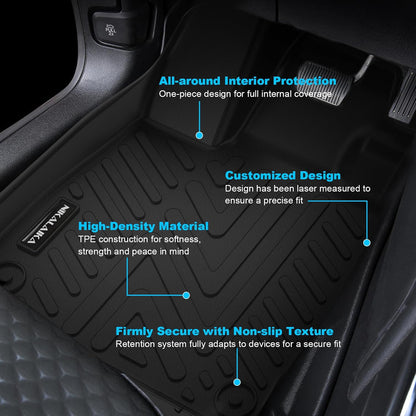 Floor Mats & Cargo Liner & Backrest Mat for 2024 2025 2026 Chevrolet/Chevy Trax All Weather Protection TPE Rubber Full Set Automotive Floor Liners Accessories, Odorless Anti-Slip, Black