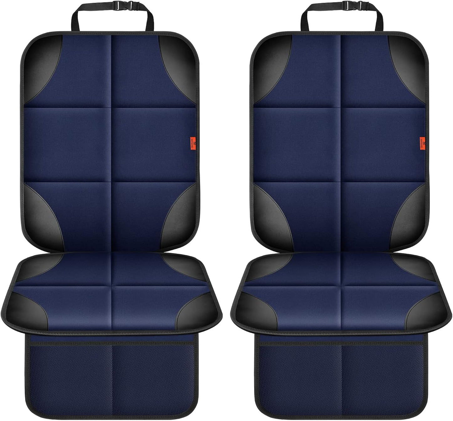 XHYANG Car Seat Protector 1 Pack Car Seat Cushion Mat Thickest Padding,Waterproof 600D Fabric Car Seat Covers for Non-Slip Backing Mesh Pockets for Baby and Pet (Black, 1 Pc)