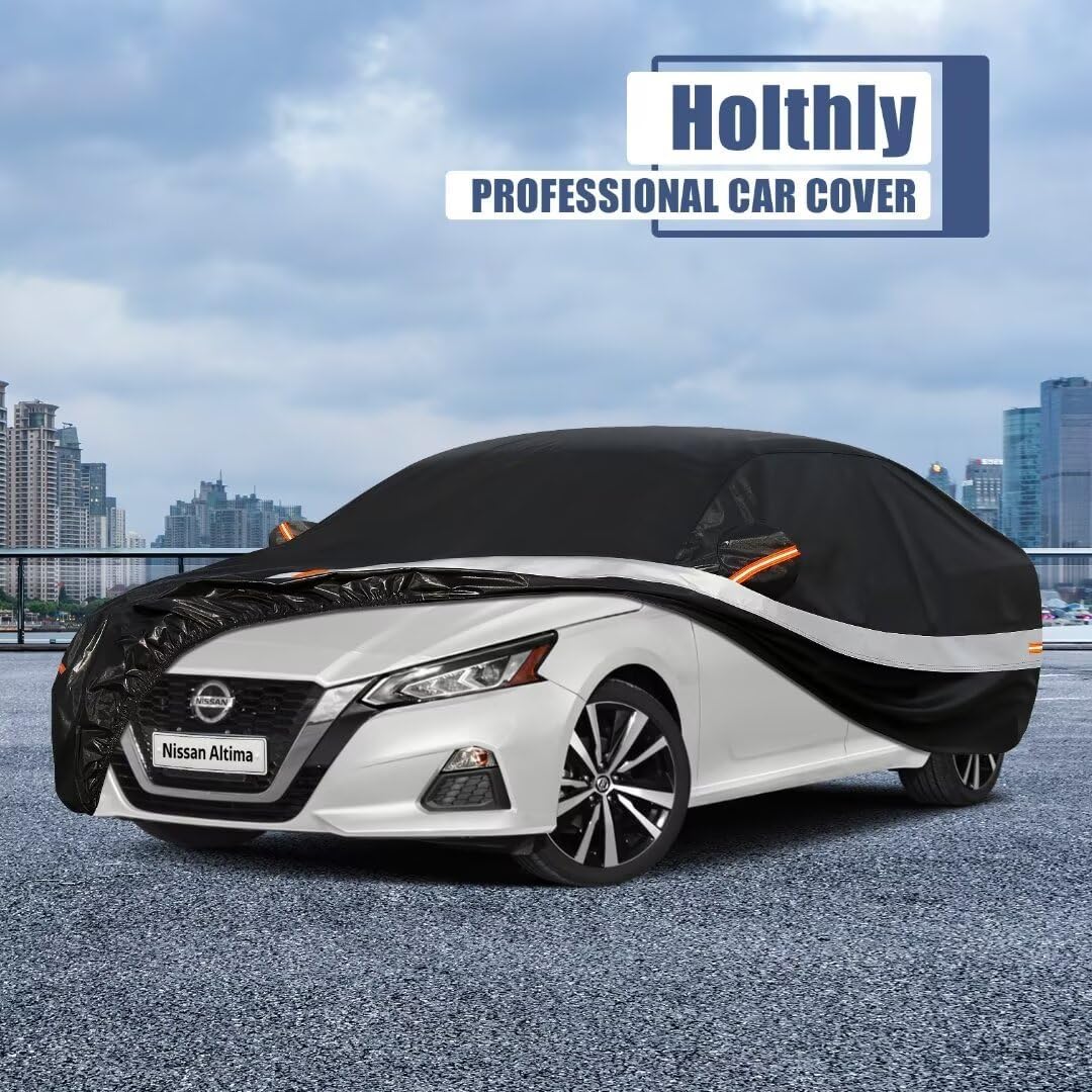 10 Layers Car Cover Custom Fit for Mercedes Benz C Class C250 C300 C43 C63 (1993-2026), Waterproof All Weather for Automobiles, Outdoor Full Cover Sun Dust Rain Protection with Cotton. Black - Colors A