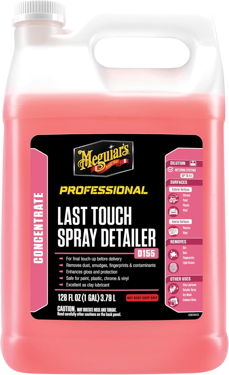Meguiar's D15501 Last Touch Spray Detailer, Great for Use as Clay Lubricant, creates a Showroom Shine, Removes Dust, Smudges, Fingerprints and More, Versatile Use and Enhances Protection, 1 Gallon