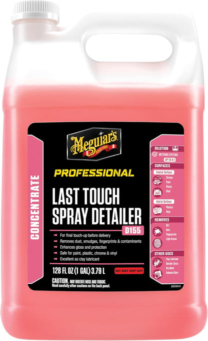 Meguiar's D15501 Last Touch Spray Detailer, Great for Use as Clay Lubricant, creates a Showroom Shine, Removes Dust, Smudges, Fingerprints and More, Versatile Use and Enhances Protection, 1 Gallon