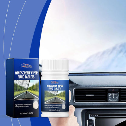 Surakey 100g Car Windshield Washer Fluid Concentrated Clean Tablets,Windshield Wiper Fluid Solid Effervescent Tablet, Remove Glass Stains,Clear Vision Professional Car Window Cleaner