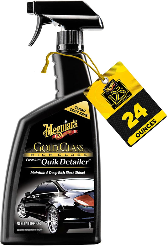 Meguiar's Gold Class High Gloss Premium Quik Detailer, High Lubricity Automotive Quick Detailer Spray that Preserves Wax and Leaves a Deep Dark Shine, 24 Oz Spray Bottle