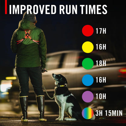 Coast LH150 Version 2.0 Rechargeable LED Hi-Vis Lighted Vest, 6+ Color Modes, Reflective, One Size Fits Most with *NEW & IMPROVED 18 HOUR RUNTIME*