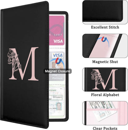 Letter Car Registration and Insurance Holder, with Magnetic Closure for License, Cards and Documents,Vehicle Glove Box Car Organizer, Interior Car Accessories for Women Men (M)