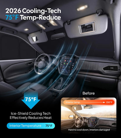 Wigoo 2026 Upgrade 8PCS Full Set Window Sunshade for Toyota 4Runner 2010-2024 [7-Layer Cooler & Blacker, Ice-Crystal Tech] with Windshield for Sun Block, Baby, Camping, Privacy Napping, Relax