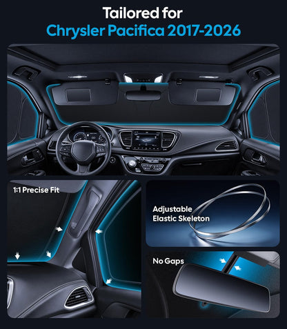 Wigoo 2026 Upgrade 8PCS Full Set Window Sunshade for Toyota 4Runner 2010-2024 [7-Layer Cooler & Blacker, Ice-Crystal Tech] with Windshield for Sun Block, Baby, Camping, Privacy Napping, Relax