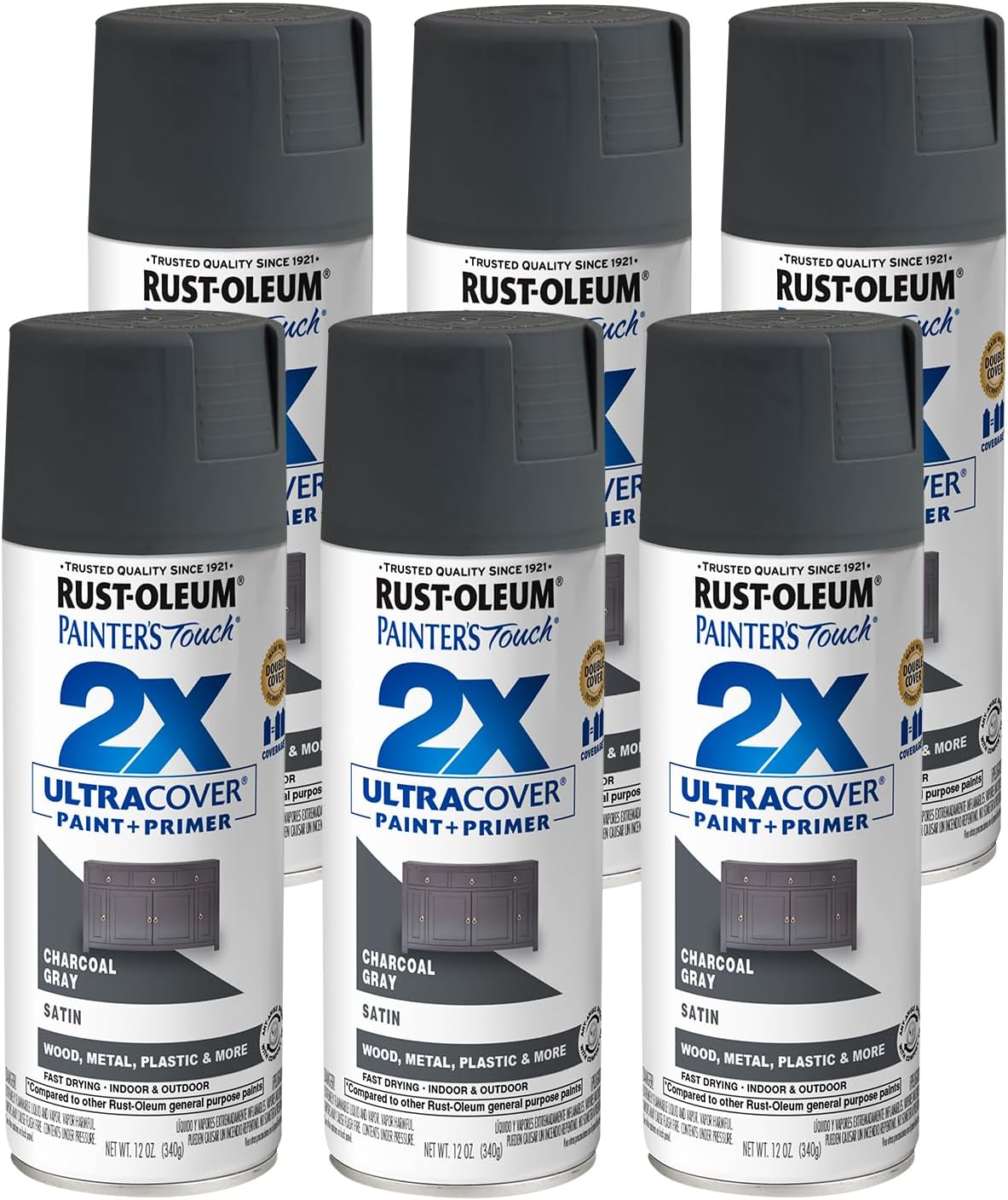 Rust-Oleum 334029 Painter's Touch 2X Ultra Cover Spray Paint, 12 oz, Gloss Clear - Colors C