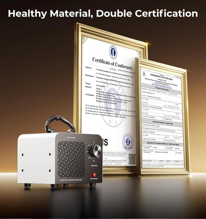 Ozone Generator 48,000mg, Commercial Ozone Machine Odor Removal, High Capacity O3 Ionizer Air Purifier Deodorizer, Portable Mini for Car, Home, Smoke, Pets, Industrial, for 4000 Square Feet -Black