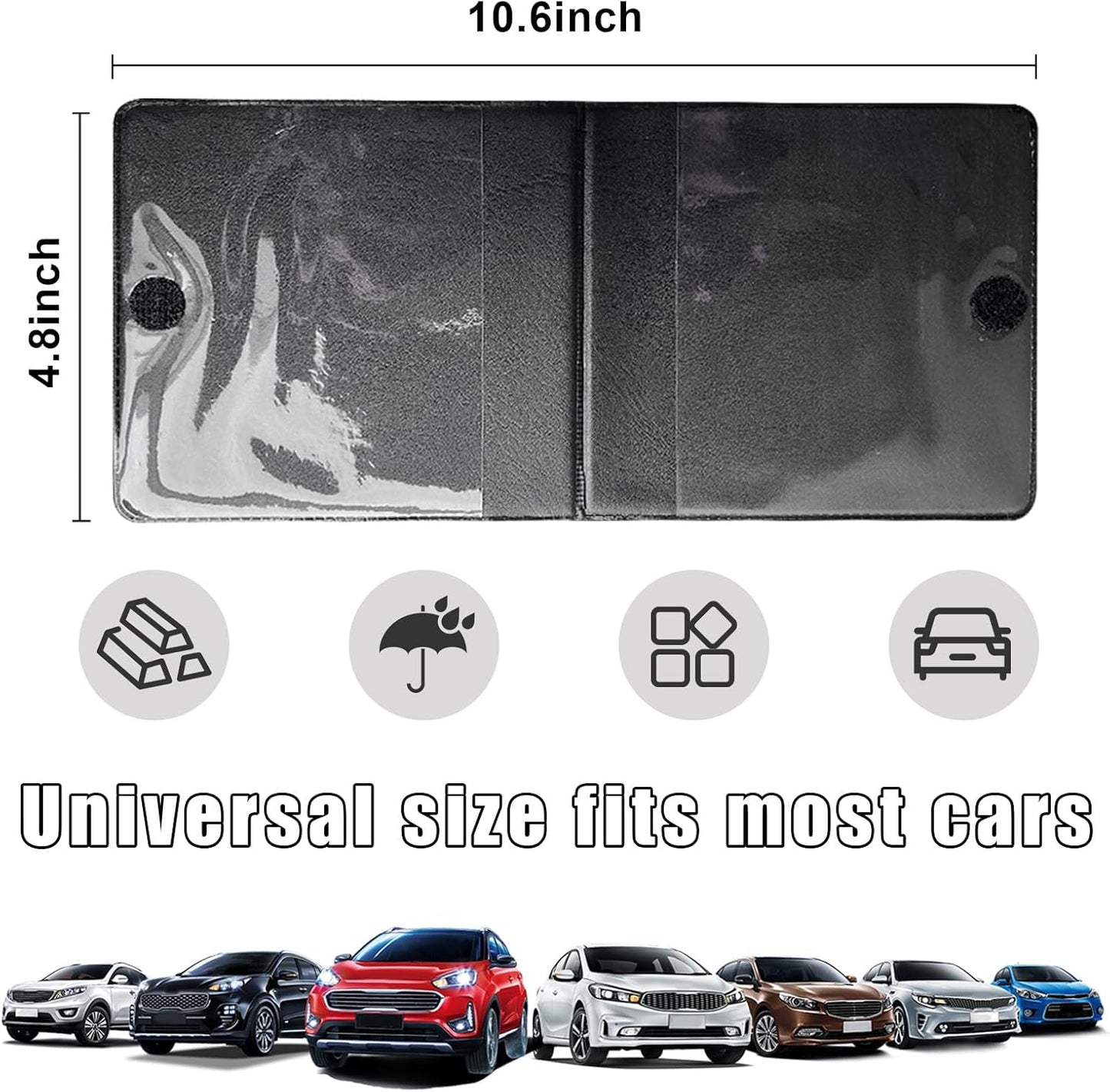 4 PCS Car Registration and Insurance Holder, Vehicle Glove Box Organizers with Closure for License Document, Auto Essential Paperwork Wallet Case Holder, Car Accessories (Black, Car Logo)