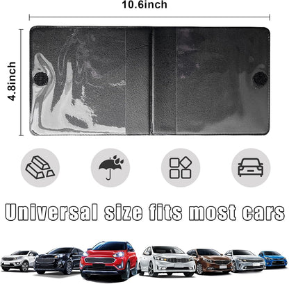 4 PCS Car Registration and Insurance Holder, Vehicle Glove Box Organizers with Closure for License Document, Auto Essential Paperwork Wallet Case Holder, Car Accessories (Black, Car Logo)