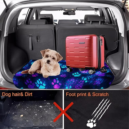 Universal Car Trunk Mat 29" x 39",Purple Colorful Flowers All Weather Trunk Protection Cargo Liner, Durable Cargo Mat Rear Trunk Liner,Stylish Vehicle Interior Accessories Suitable for Most Car Models