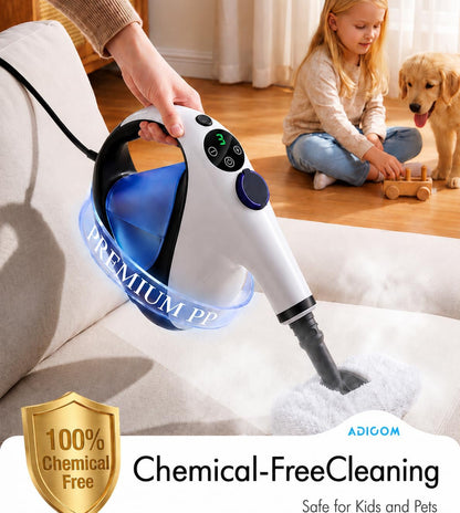 Handheld Steam Cleaner for Home 3s Instant Heat-Up No Need to Wait, Upgrade 2 LB Light Weight Easy Refill Portable Steamer Cleaner for Furniture Couch Grout Walls Kitchenware (White)