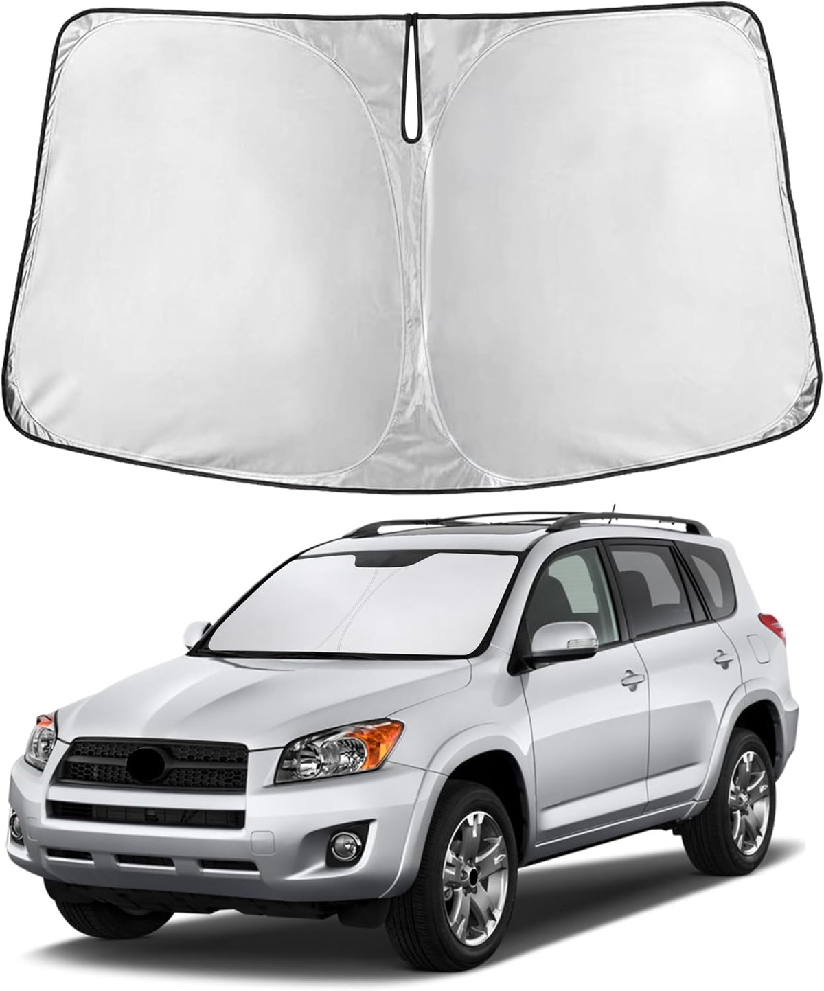 EcoNour Car Windshield Sun Shade | 2025 Upgraded Innovative No-Light-Pass Technology for Maximum Coverage | Foldable Sun Shade Keeps Your Vehicle Cool | Must-Have Car Accessories | Small (59" x 29") - Colors D