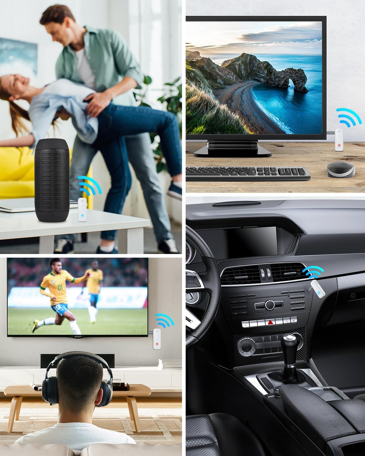 (Upgraded) Ankilo Aux Bluetooth 5.4 Adapter for Car, 2 in 1 Bluetooth Receiver Transmitter, Suitable for Cars, TV, Speakers, Stereo Systems and Headphones