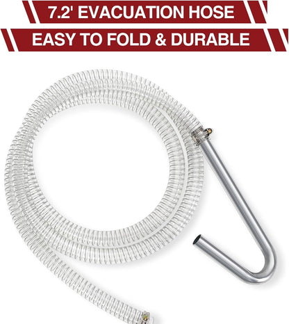 KYBOLT 15 Gallon Oil Drain Pan with Pump & 8 Ft Hose, T Folding Handle & Low Profile Rolling Oil Drain Cart for Truck Cars SUVs, Metal, White