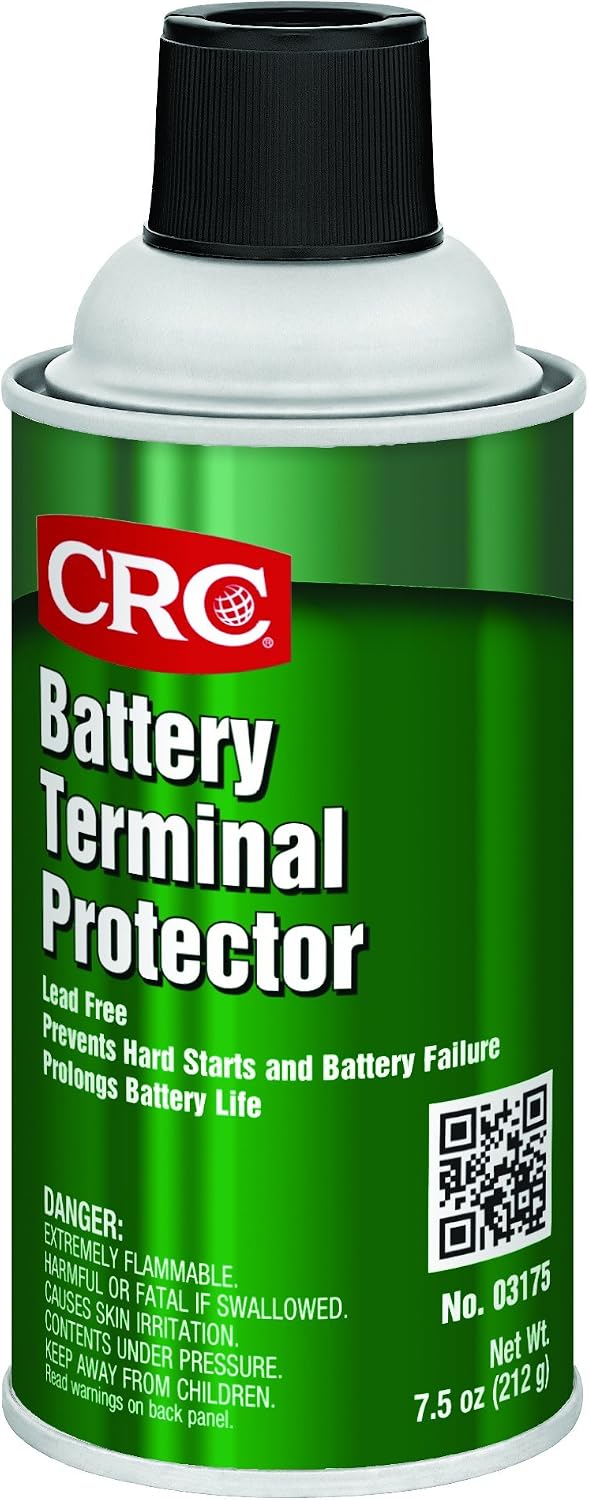 CRC Battery Terminal Protector, 7.5 Wt Oz, Lead-Free, Enhances Battery Life, Prevents Corrosion-Related Leakage, Aerosol Spray