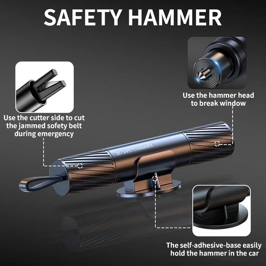 3Pcs Safe Hammer 2 in 1 car Window Breaker Tool, Upgraded Window Breaker Seatbelt Cutter for Men Women, Essential Car Emergency Kits for Vehicles