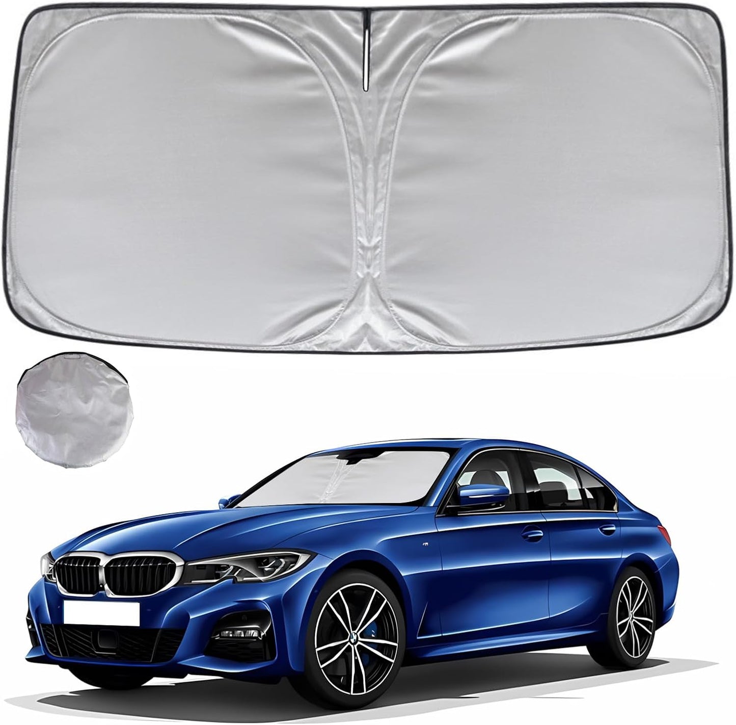 KAYZT Windshield Sun Shade for 2019-2025 2026 Chevy Silverado 1500 /GMC Sierra 1500 2500HD 3500HD Foldable Sunshade Front Window Custom Fit Car Accessories - Colors A
