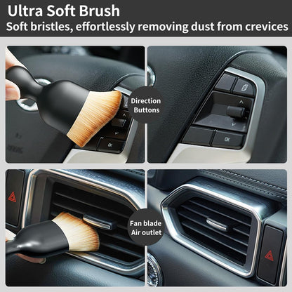 QioTceen Car Detailing Brush Set - 4-Piece Kit for Interior & Exterior Cleaning - Premium Car Wash Brush for Professional Results ﻿car Duster Interior