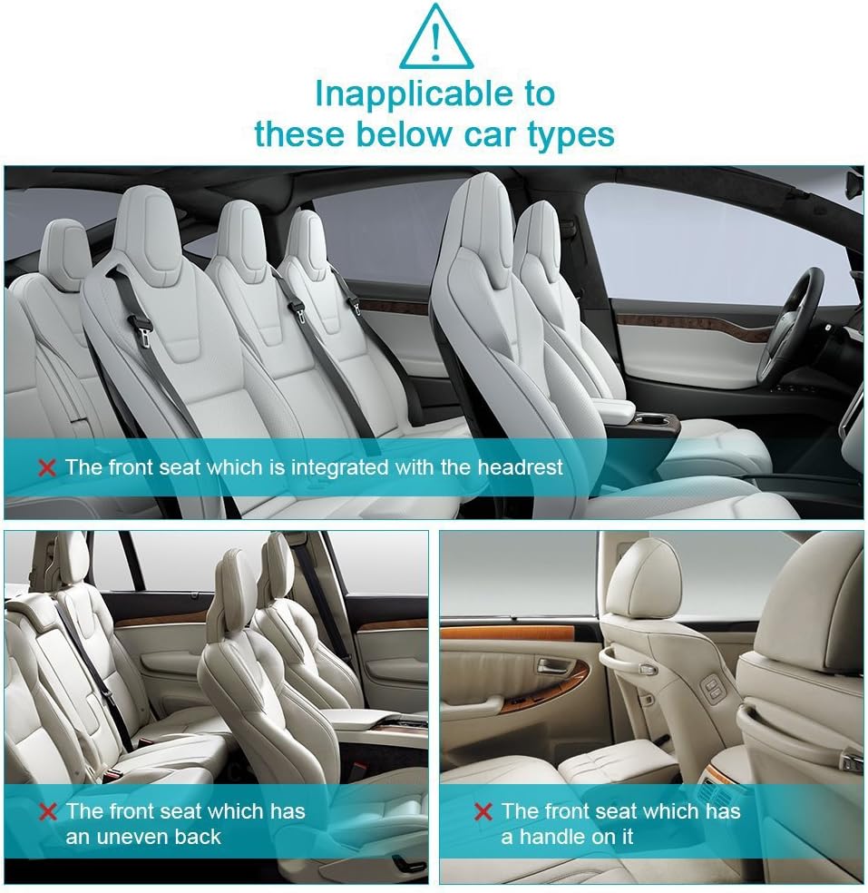 Oasser Seat Back Protector Kick Mats 12.9" I pad Holder 2 Pack XL with 1 Tissue Box Car Seat Organizer Back of Seat Protector Clear 2 Large Car Organizers and Storage