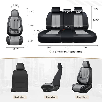Coverado Seat Covers Full Set, Black Seat Covers for Cars 5 Seats, Car Seat Protector, Waterproof Nappa Leather Car Seat Cushion, Front and Rear Car Seat Cover Fit for Most Sedans SUV Pick-up Truck - Colors A