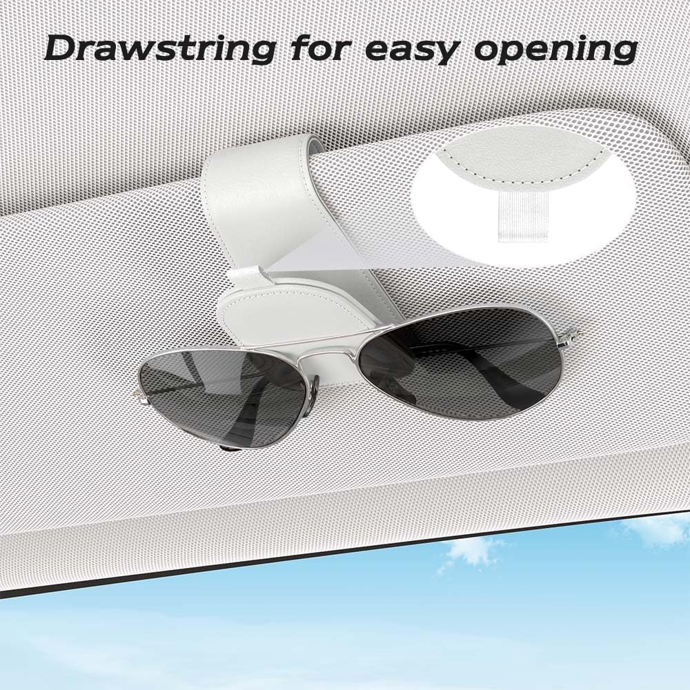 Sotfamily Sunglass Holder for Car Visor, Suede Cloth Magnetic Sunglass Organizer for Car Accessories, 2 Packs, Black