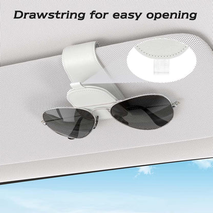 Sotfamily Sunglass Holder for Car Visor, Suede Cloth Magnetic Sunglass Organizer for Car Accessories, 2 Packs, Black