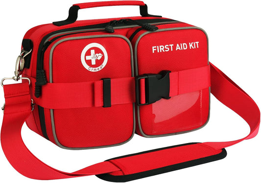 516 Piece First Aid Kit for Car, Travel & Home, FSA Eligible HSA Items - Large Professional Waterproof Compact Labeled Emergency Kit with Molle Shoulder Strap for Camping, Hiking & Survival