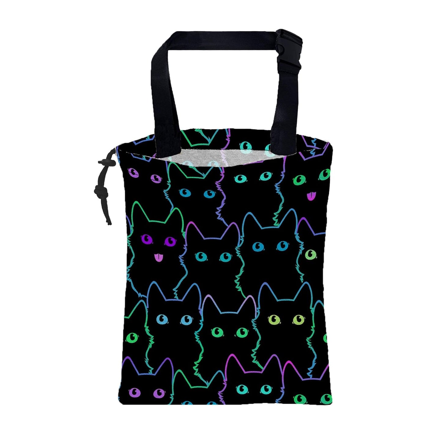 Car Garbage Bag Colorful Floral Spring Daisy Drawstring Car Trash Bag Hanging for Back Seat with Adjustable Buckle Canvas Vehicle Trash Can Easy-to-Install