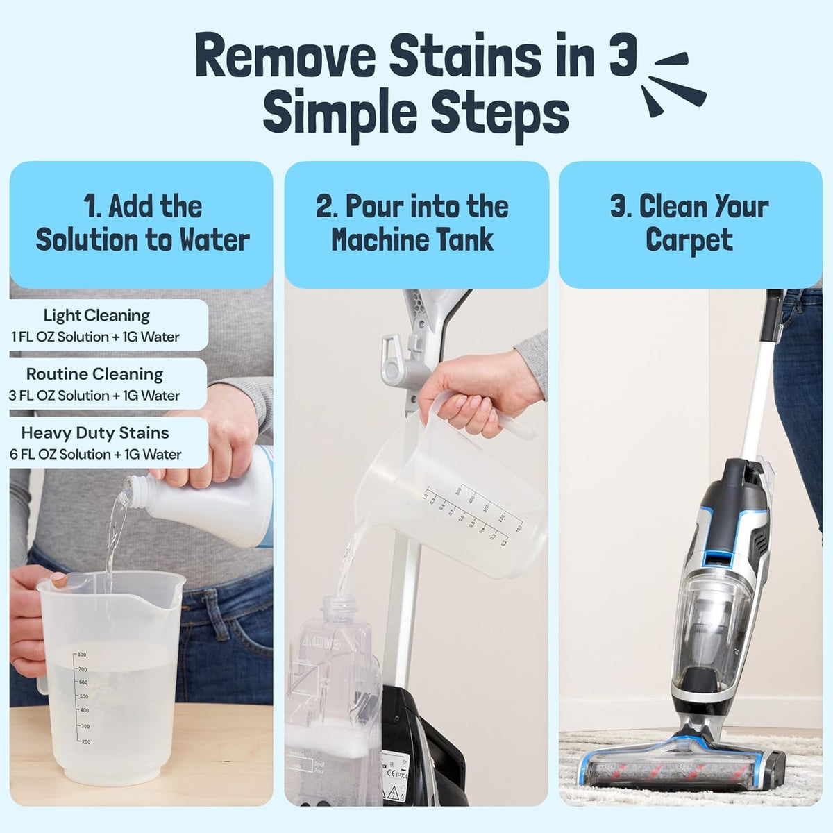 Sunny & Honey Heavy Duty Carpet Cleaner Solution for Machines - Powerful Stain and Surface Odor Eliminator For New and Deep-set Pet Messes - For Rugs, Couches and Upholstery (32fl oz, Spring Mint)
