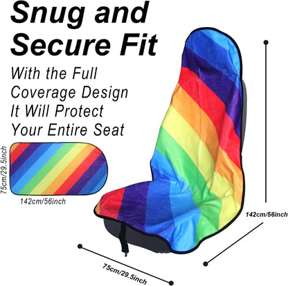 Car Seat Cover Protector Front Seats,for Gym Workout,Running,Swimming,Beach and Hiking,Waterproof Sweat Towel Bucket Seat Covers for Cars SUV Trucks (Black, 1Pcs)