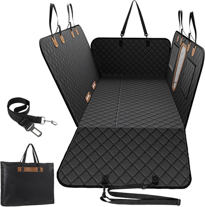 A-Pce 600D Heavy Duty Dog Car Seat Cover for Back Seat, 2026 Upgraded | Hard Bottom Back Seat Extender for Pets- Holds 600lbs, Waterproof Scratch Proof Nonslip Dog Hammock for Cars Trucks and SUVs
