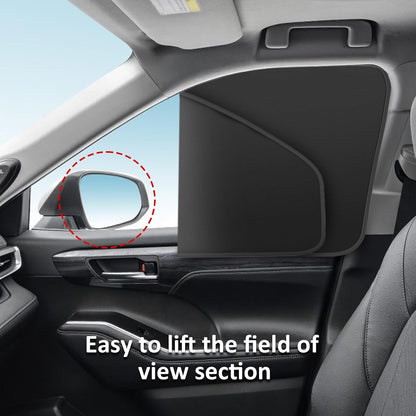 Car Window Sun Shades Curtains - Magnetic Privacy Curtains Side Window Sun Shades 100% Block Light Car Window Covers with Cooler Feeling 4Pcs, Thicken(Thickset, 4pcs)