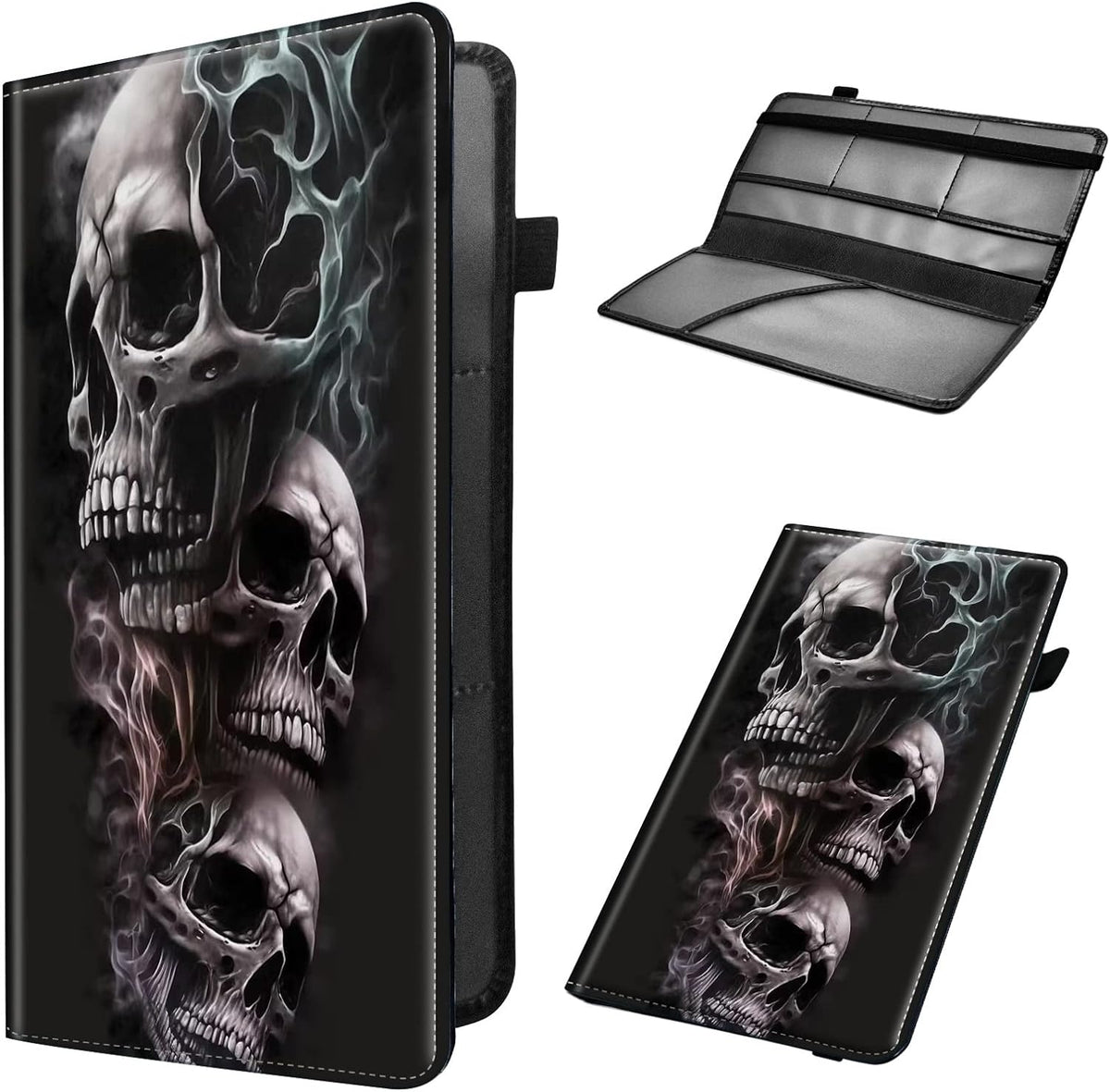 Car Registration and Insurance Holder, Leather Car Glove Box Organizer, Cool Car Accessories for ID, Driver's License Cards & Essential Document, business cards, Men&Women, Retro Audio Cassette